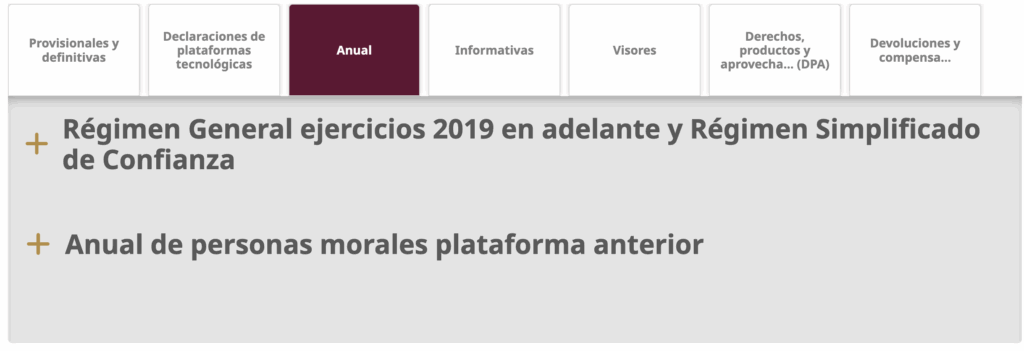 Datos para la Declaración Anual de Personas Morales